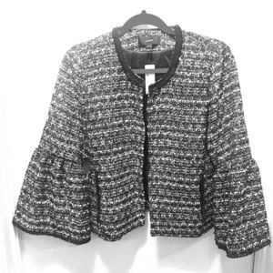 NWT Jcrew tweed sequin bell sleeve jacket